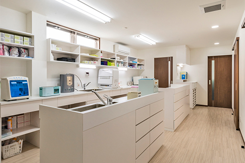 かめやま歯科口腔クリニックの消毒コーナー